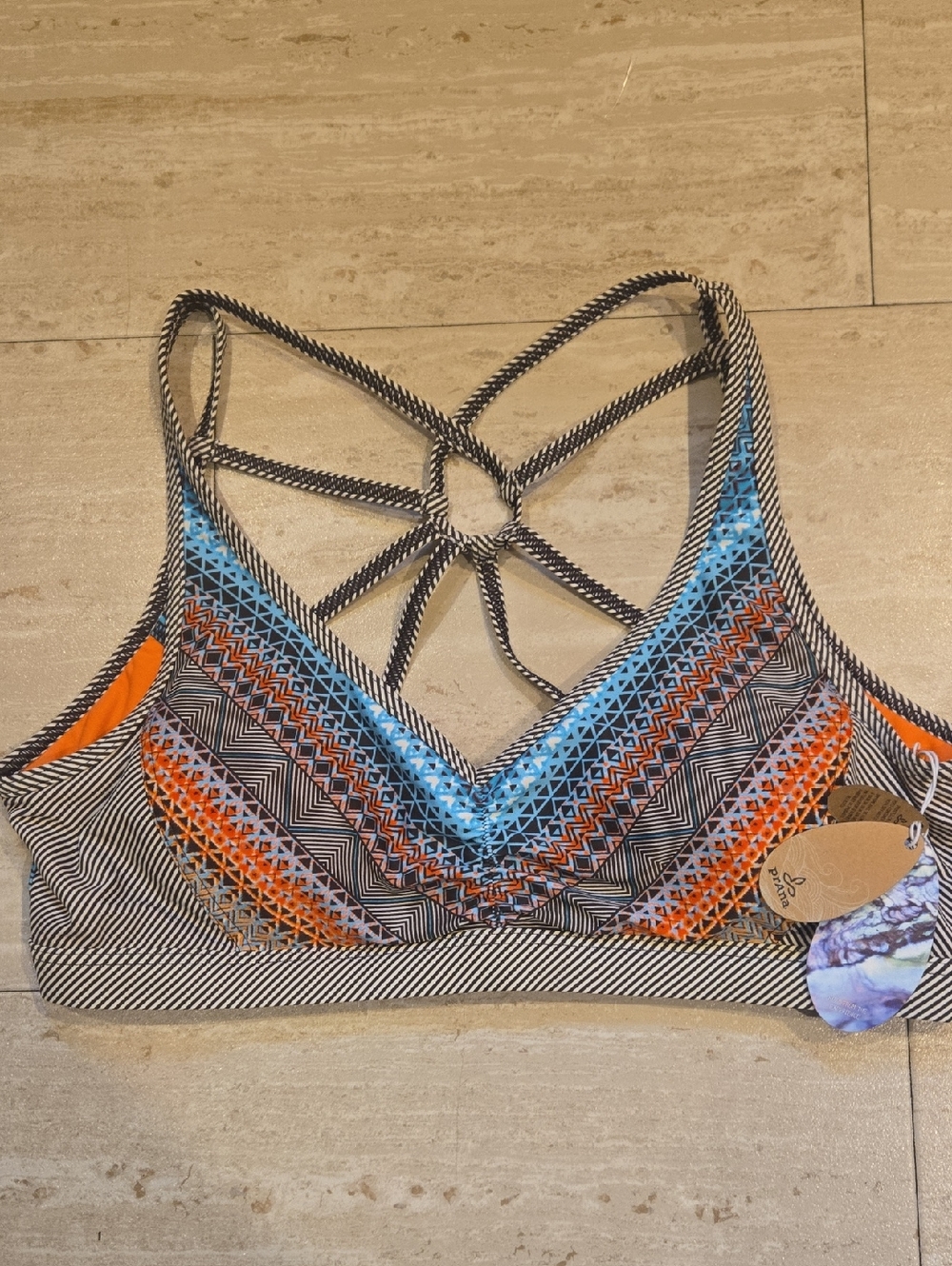 New Prana UPF 50+ Sunlit Coral Riviera Dreaming Swim Top